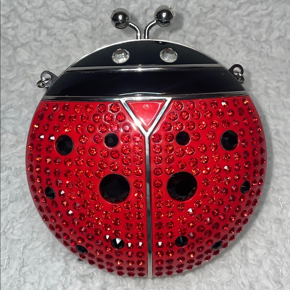 Kate Spade Novelty Spring Forward Ladybug Sparkling Rhinestone Bag in Red Black - Picture 3 of 17
